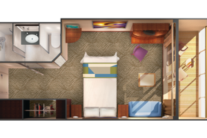 Balcony Stateroom Floor plan, Norwegian Dawn