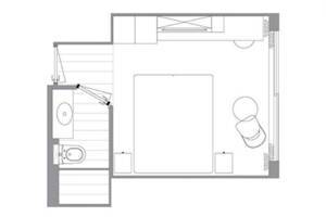 Standard Cabin Floorplan, MS Riviera Rose - This is an example floorplan, configuration may vary.