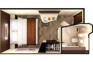 Family Inside Stateroom floor plan, Norwegian Escape