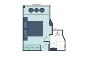 Deluxe Balcony Floor Plan, S.S. Maria Theresa, Uniworld