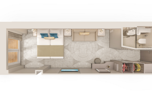 Family Club Balcony Suite Floor plan, Norwegian Prima