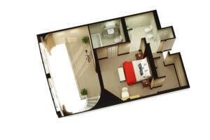 Duplex Suite Floor Plan (Upper), Queen Mary 2, Cunard