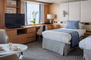Mini Suite Bedroom, Arcadia, P&O Cruises - Image based on a Suite, configuration may differ