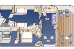 Family Suite Floorplan, Emerald Princess, Princess Cruises