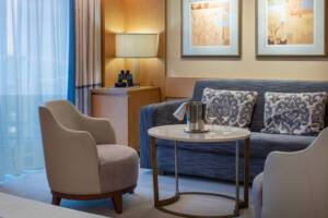 Mini Suite Living Area, Arcadia, P&O Cruises - Image based on a Suite, configuration may differ