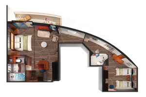 2-Bedroom Deluxe Family Suite Floorplan, Pride of America