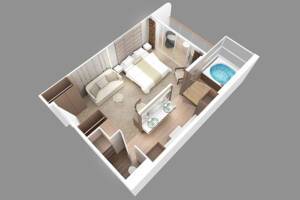 Club Spa Suite Floor plan on Azamara Pursuit