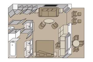 Neptune Suite Floorplan, Koningsdam