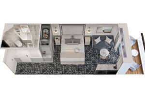 Concierge Level Veranda Floor Plan, Riviera, Oceania Cruises
