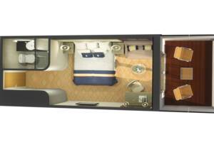 Britannia Club Balcony Floor Plan, Queen Mary 2, Cunard