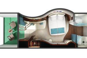 Solo Balcony Stateroom floor plan, Norwegian Epic
