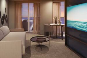 The Haven Aft-facing Owner's Suite, Living, Norwegian Prima