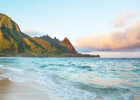 Tunnels Beach on the island of Kauai, Hawaii