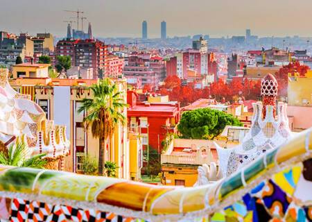 A panoramic view of Barcelona from Parc Guell
