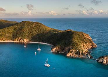 A panoramic view of the British Virgin Islands