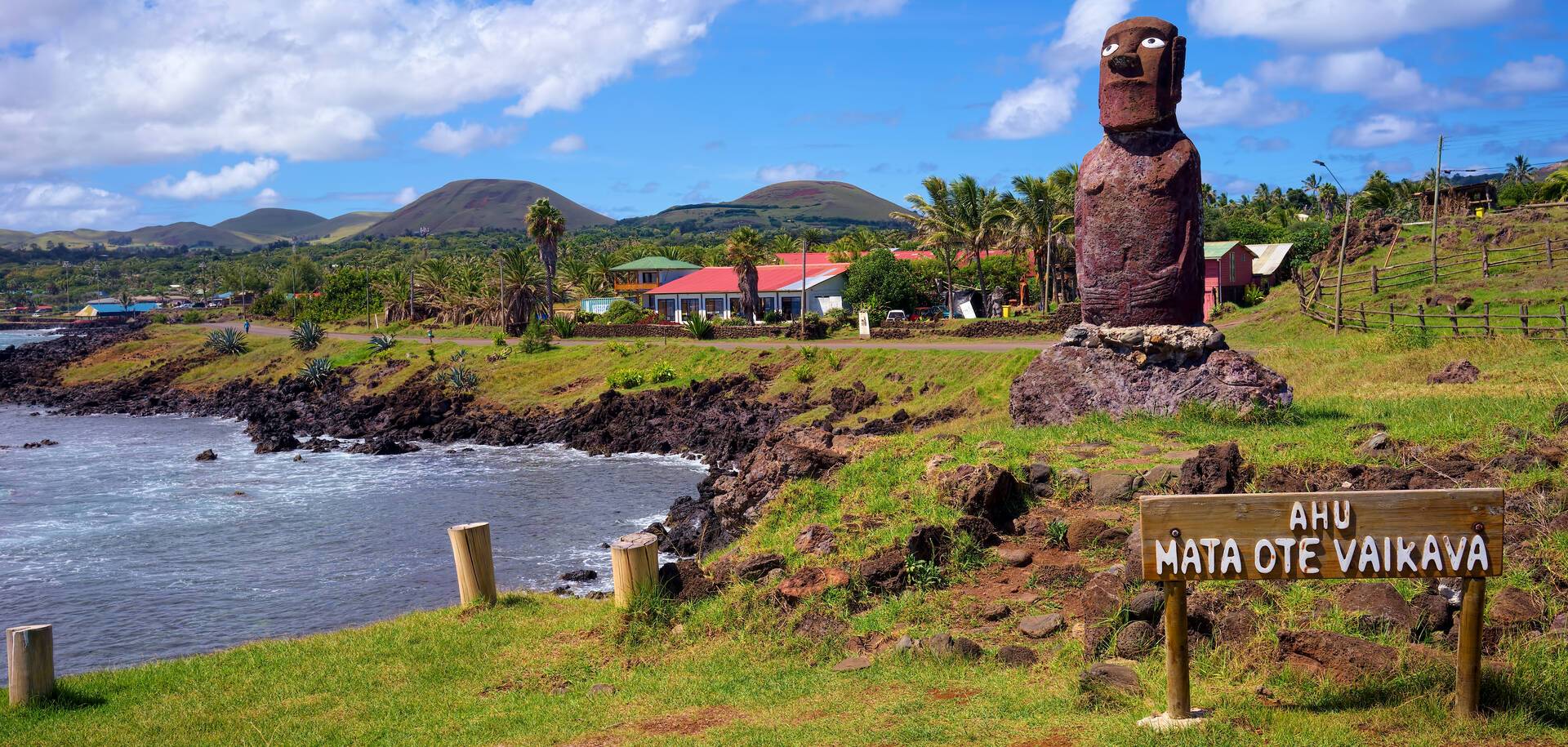 Moai on Ahu Mata Ote Vaikava