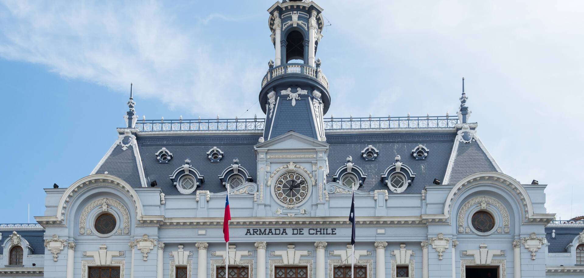 Navy Building in the Plaza Sotomayer in Valpariaso, Chile