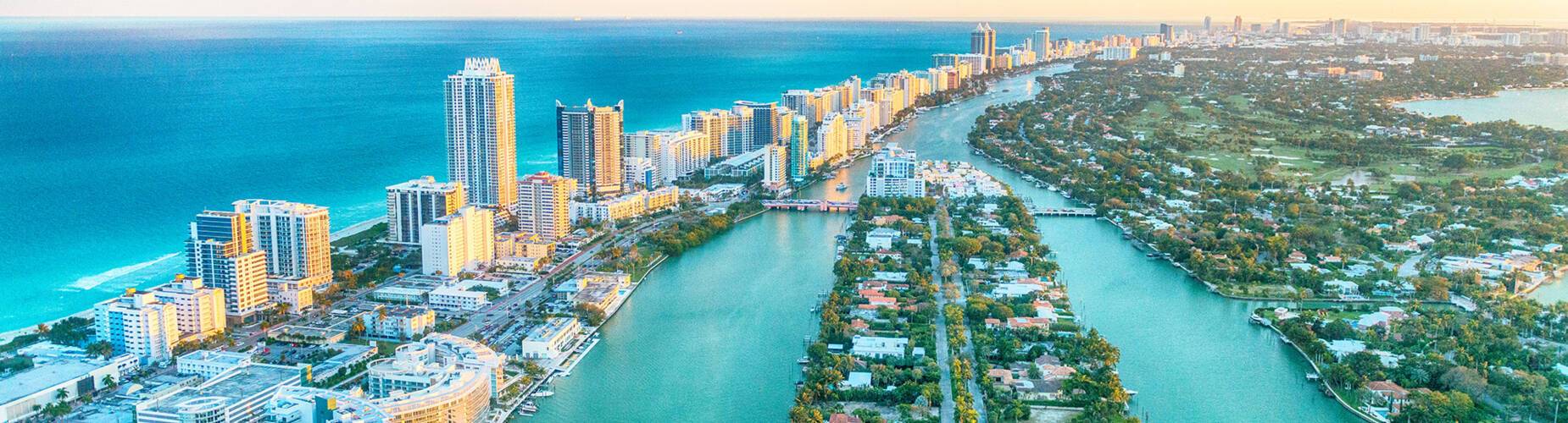 An aerial view of Miami