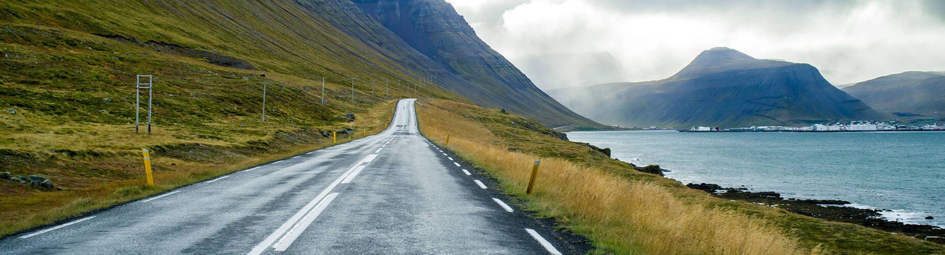 Road leading into Isafjordur