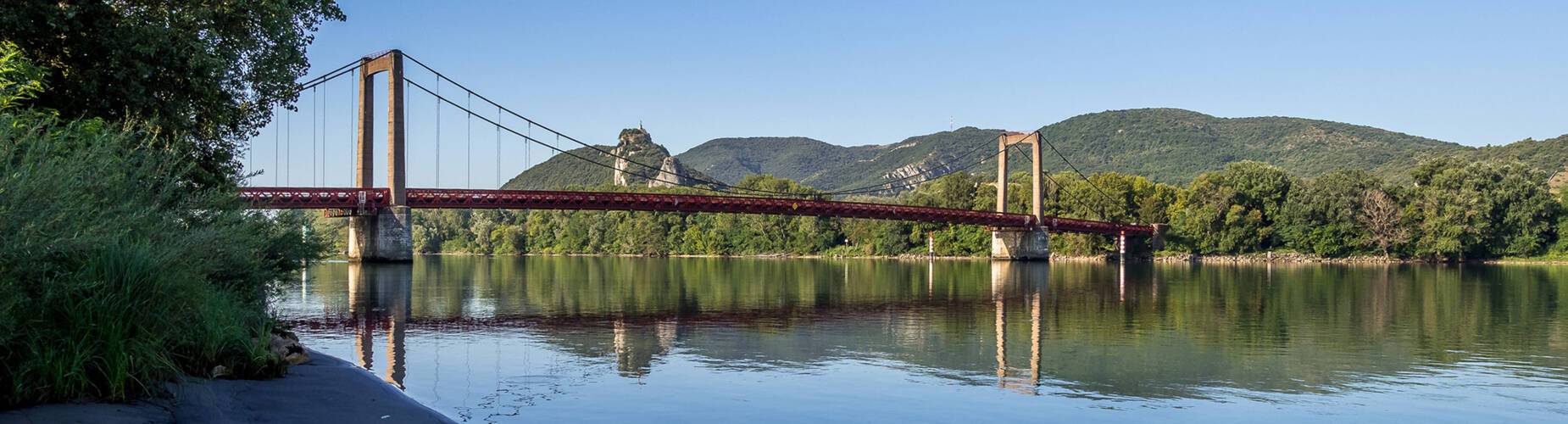 The bridge over the Rhone River in Viviers