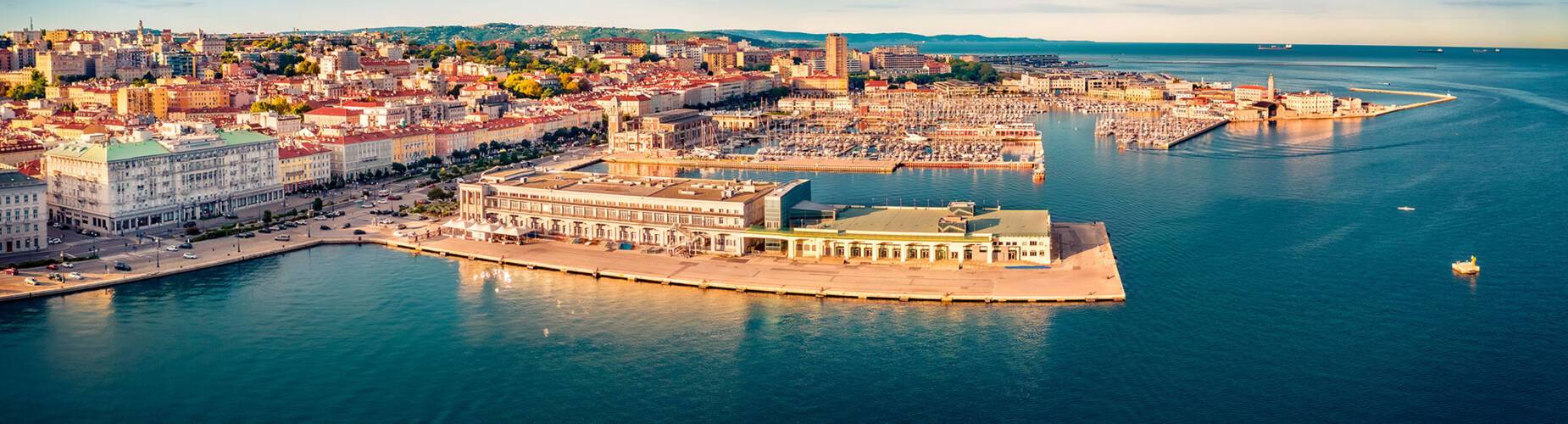 An aerial view of Trieste