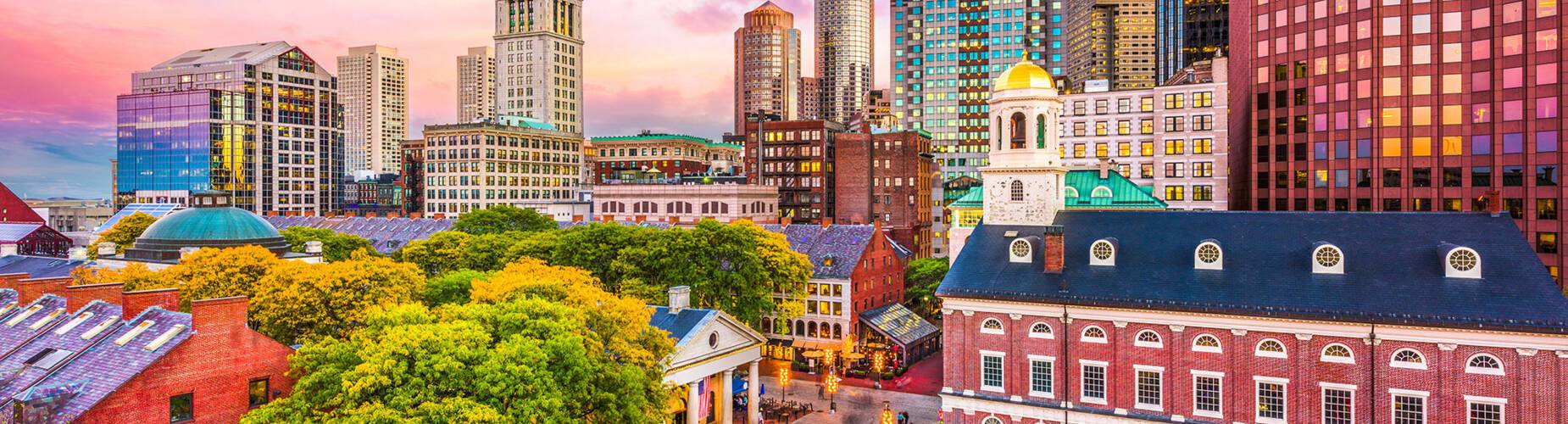 A panoramic view of Boston