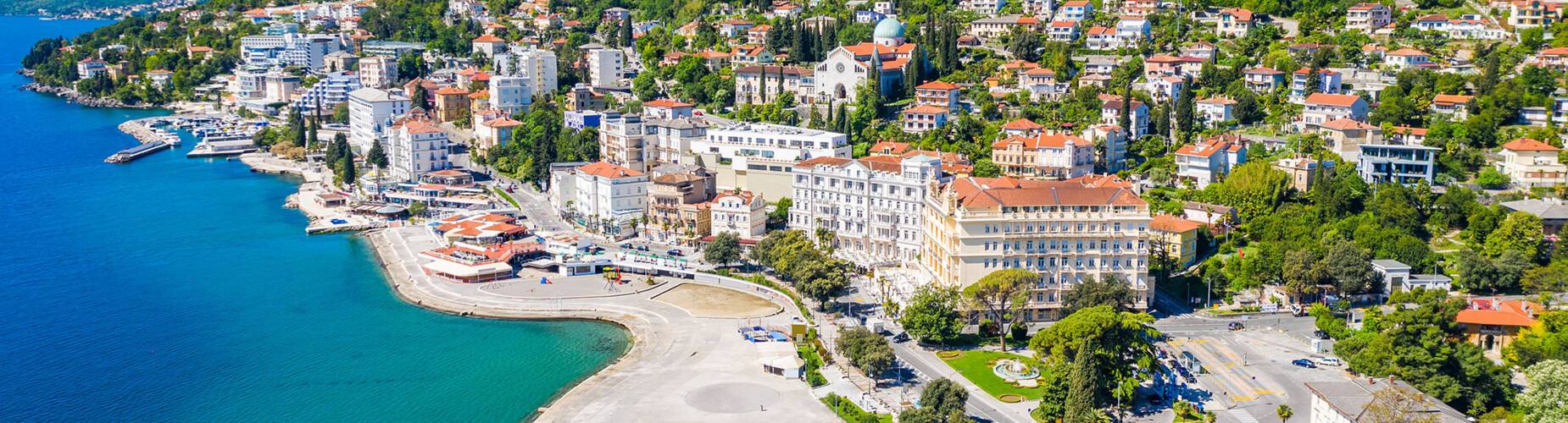 A panoramic aerial view of Opatija