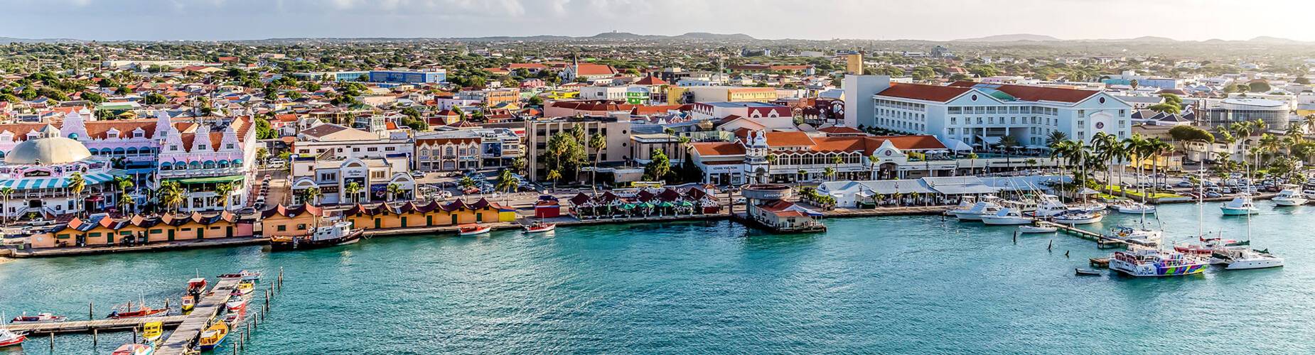 An aerial view of Oranjestad