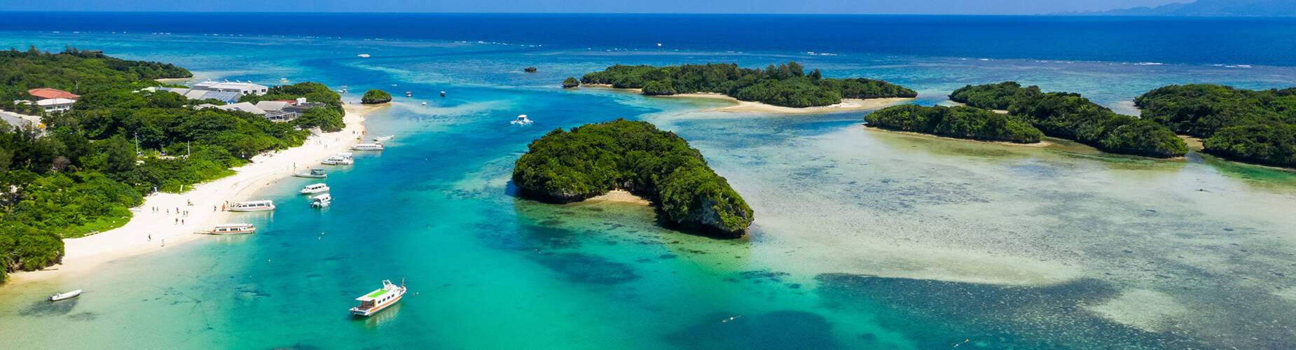 Top view of Kabira Bay in ishigaki island of Japan