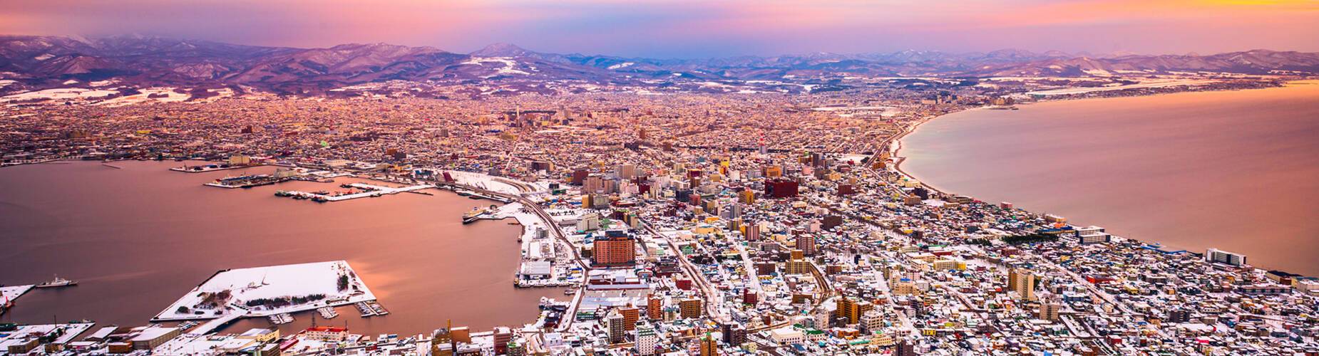 A panoramic view of Hakodate from Mount Hakodate