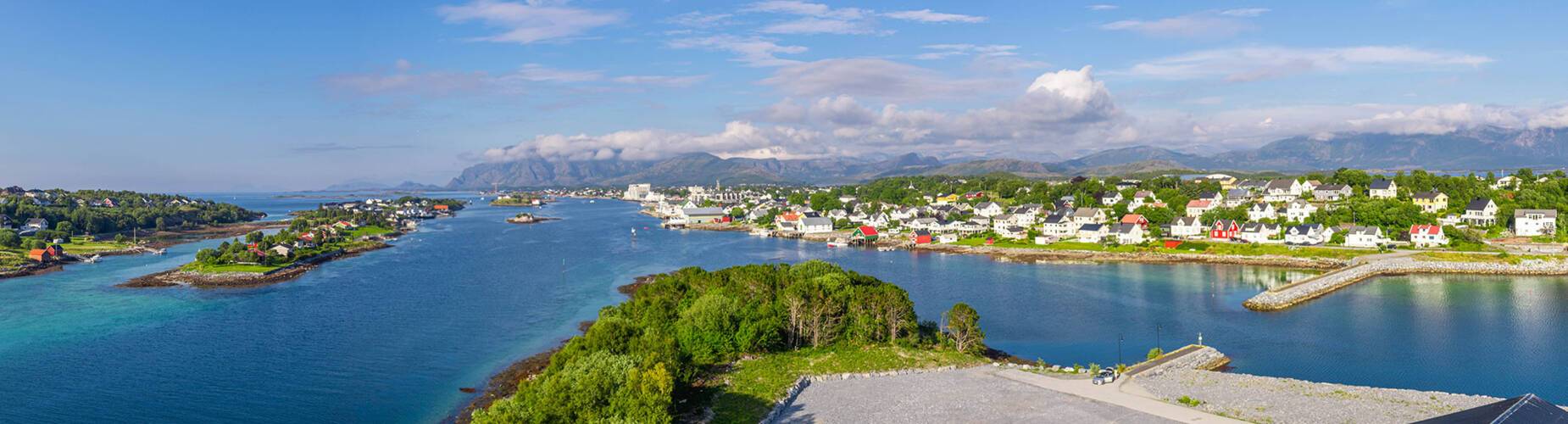 Panorama of Bronnoysund's coastline