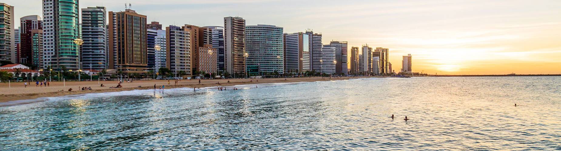A panoramic view of Fortaleza at sunset