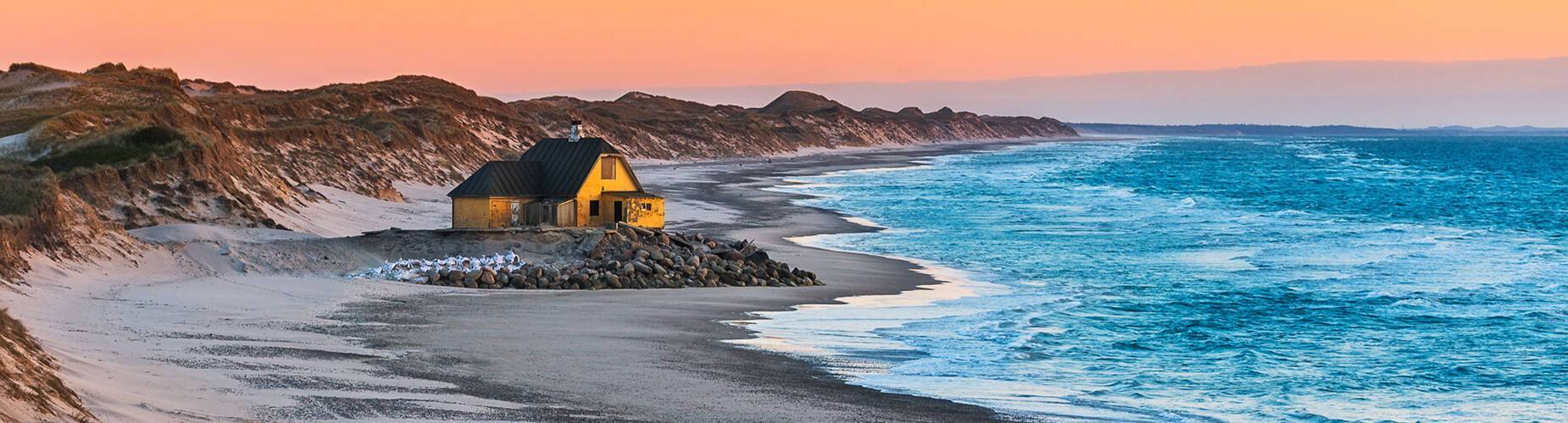 A lone house on Skagen beach