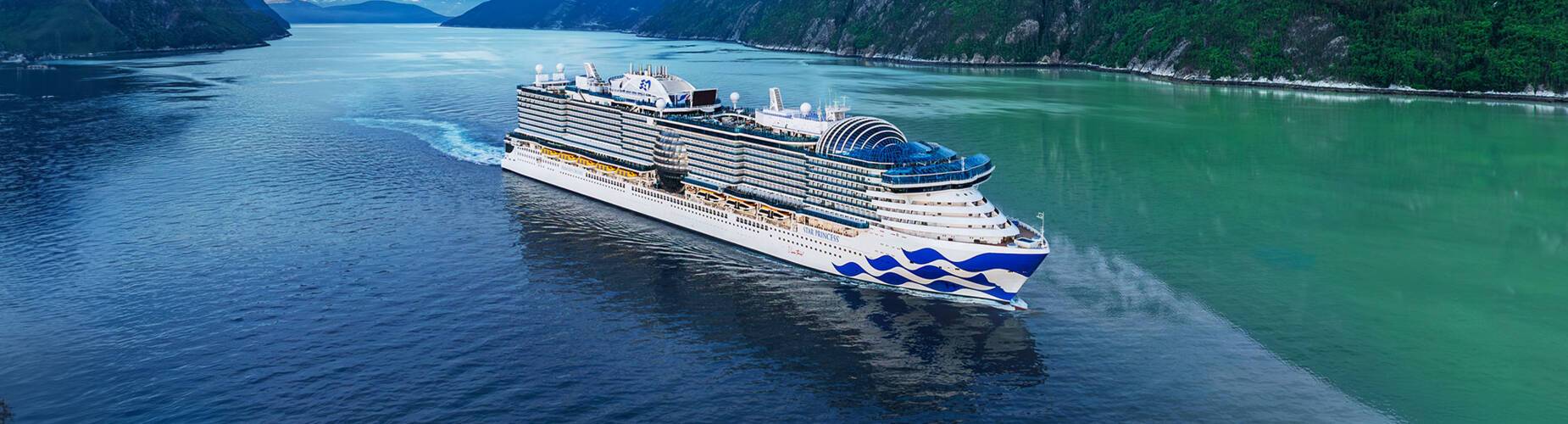 A rendered image of Star Princess in Skagway, Alaska