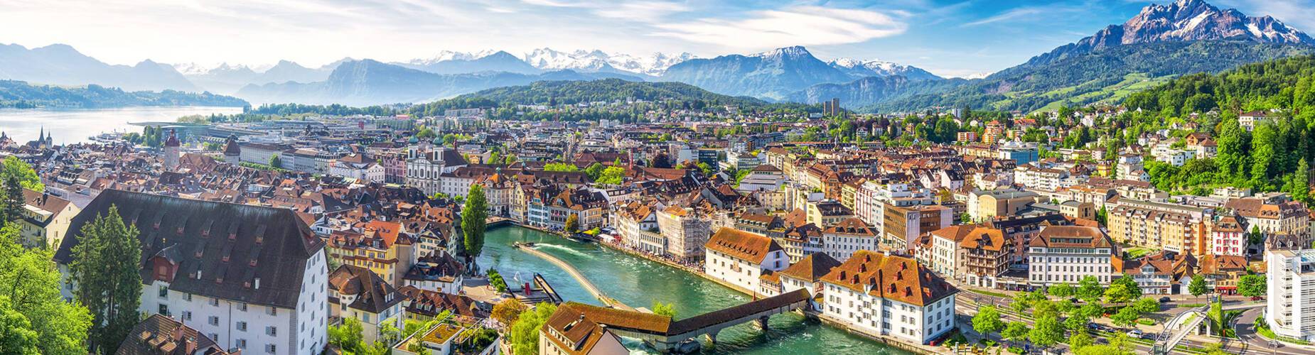 A panoramic aerial view of Lucerne