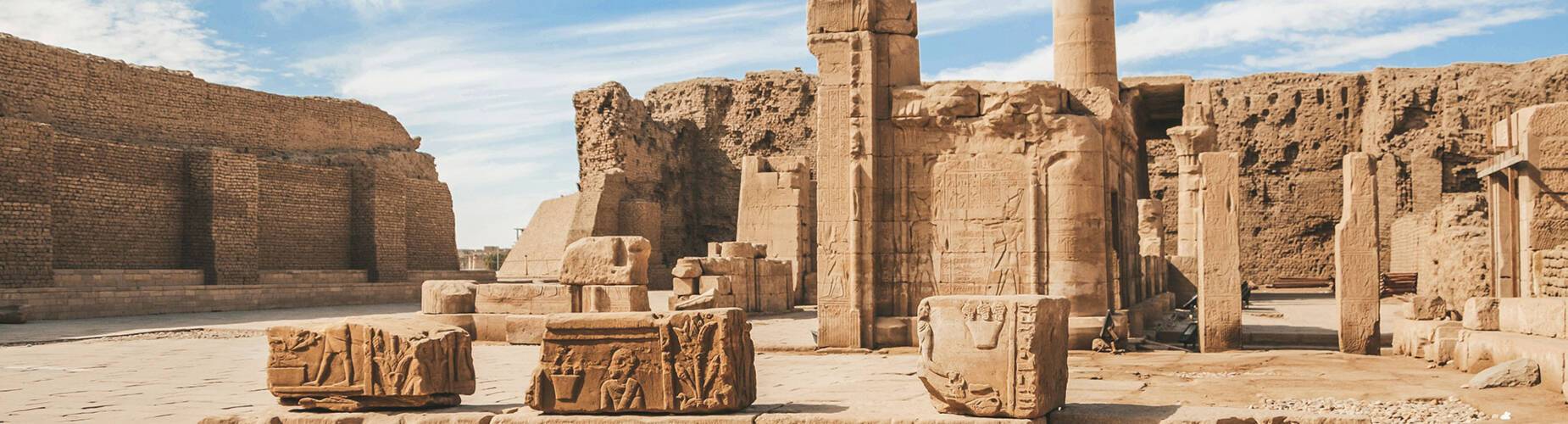 The ruins of the ancient temple of Horus in Edfu