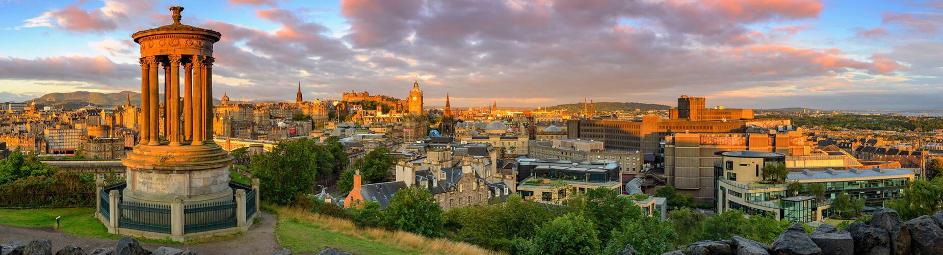 A panoramic view of Edinburgh