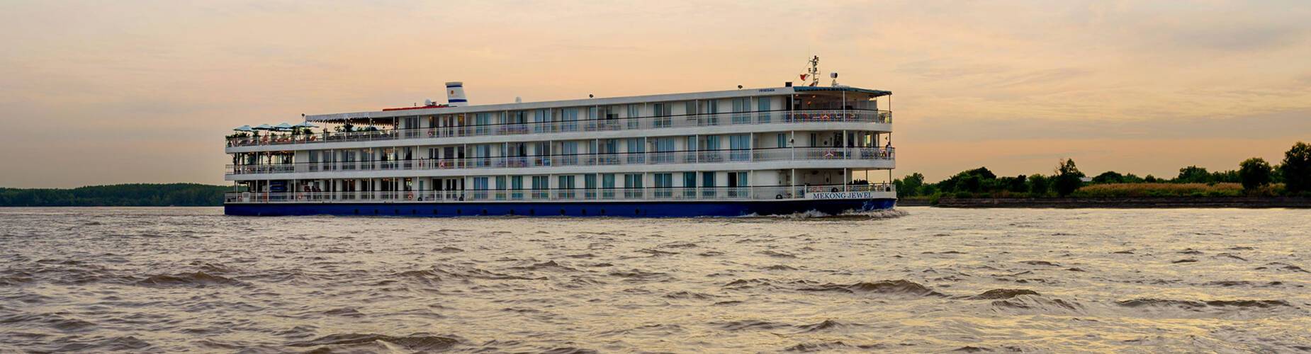 The Mekong Jewel sailing along the Mekong River