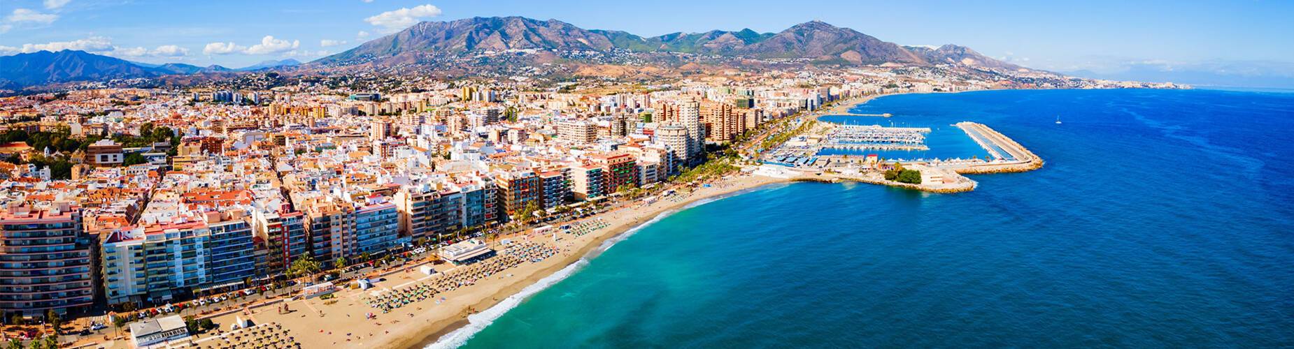 An aerial view of Malaga's coastline