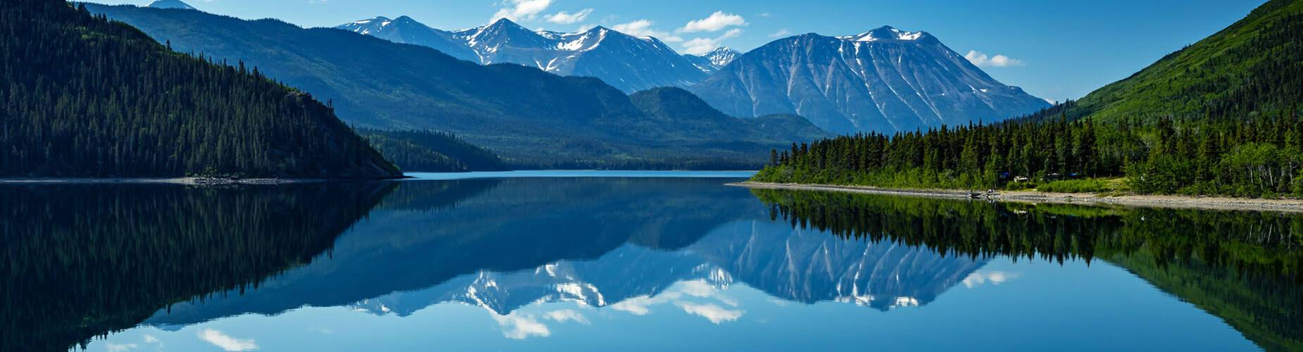 The Landscape between Carcross and Skagway in Alaska and Canada