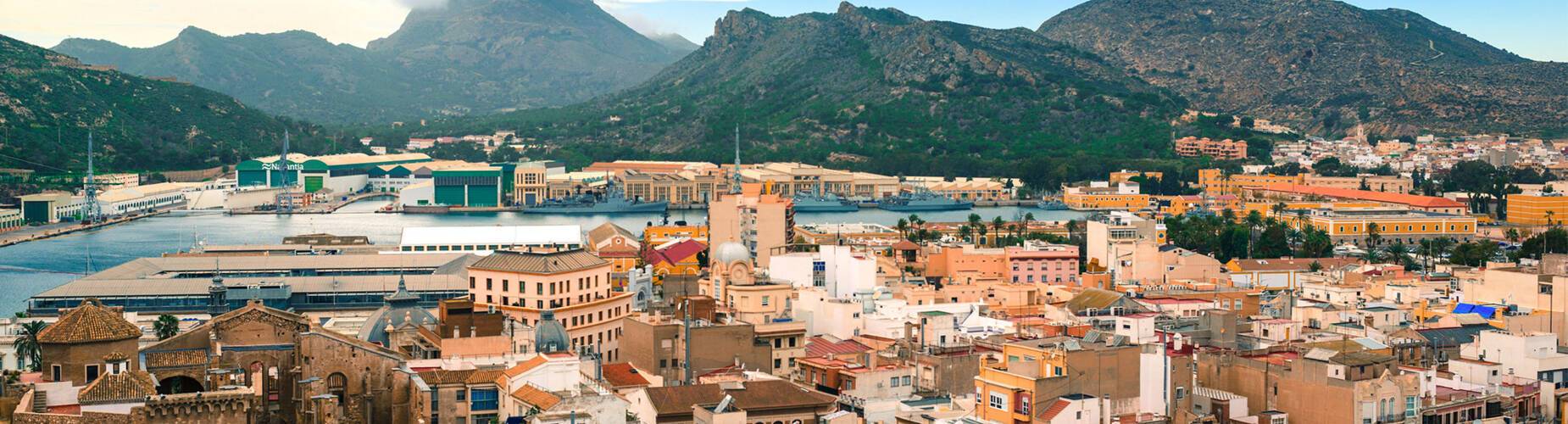 A panoramic view of Cartagena in Spain