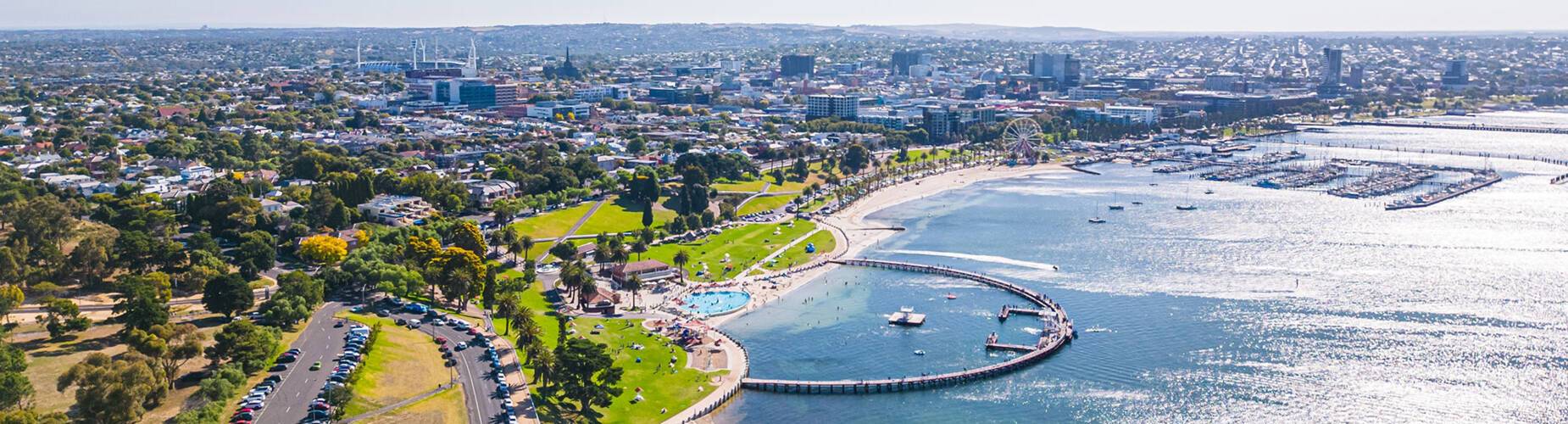 An aerial view of Geelong