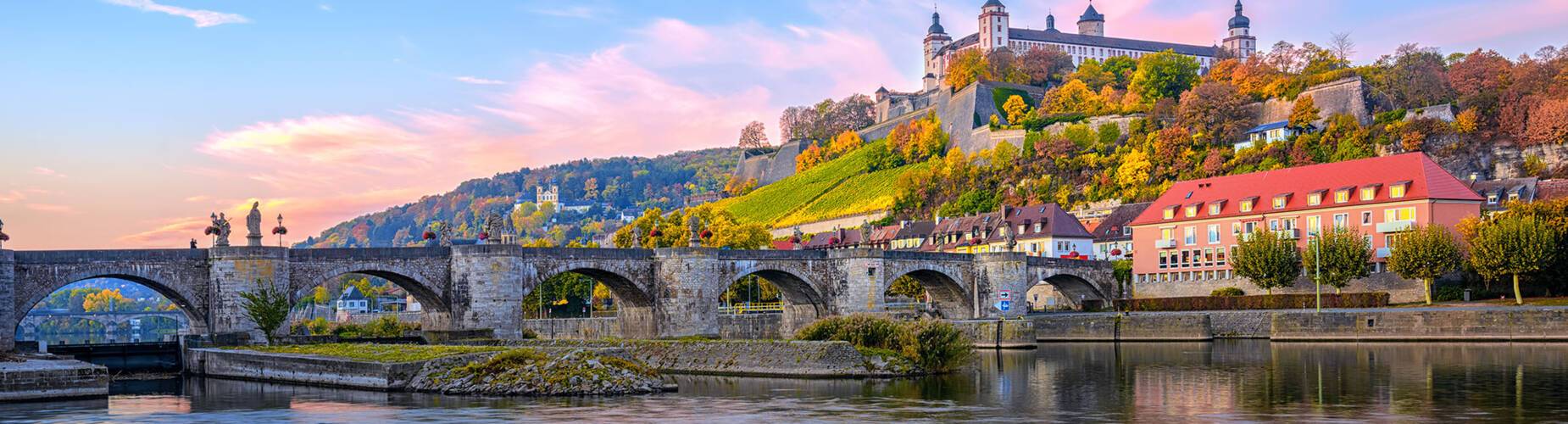 The sun setting over Wurzburg