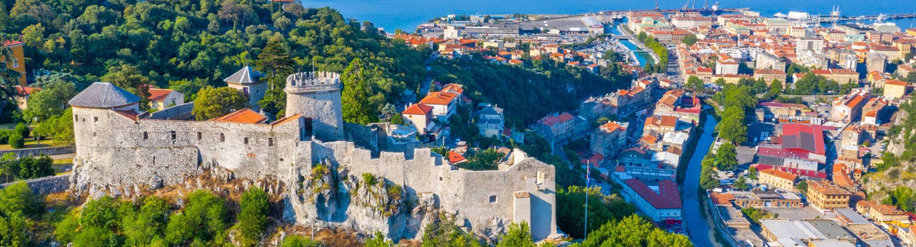 A panoramic aerial view of Rijeka