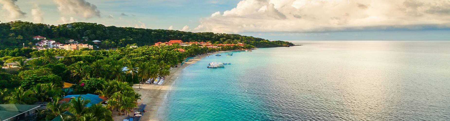 A panoramic view of Roatan