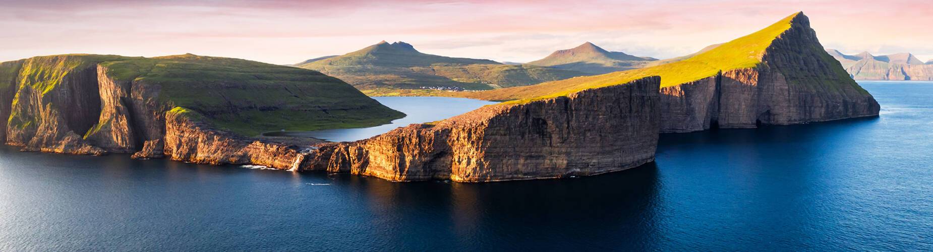 A panoramic view of the Faroe Islands