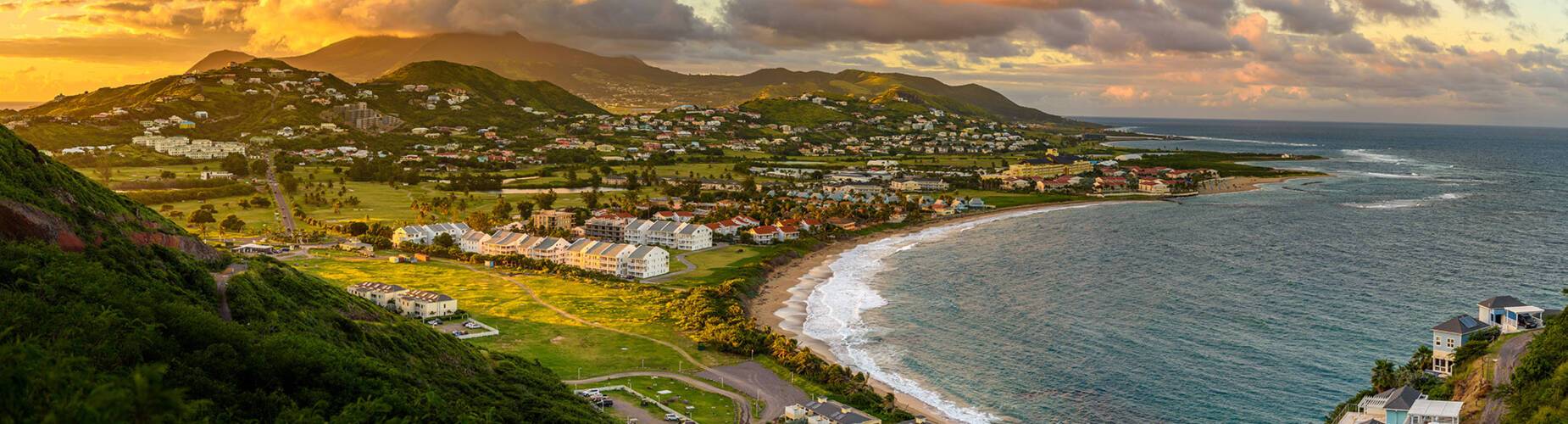 An aerial view of Saint Kitts and Nevis
