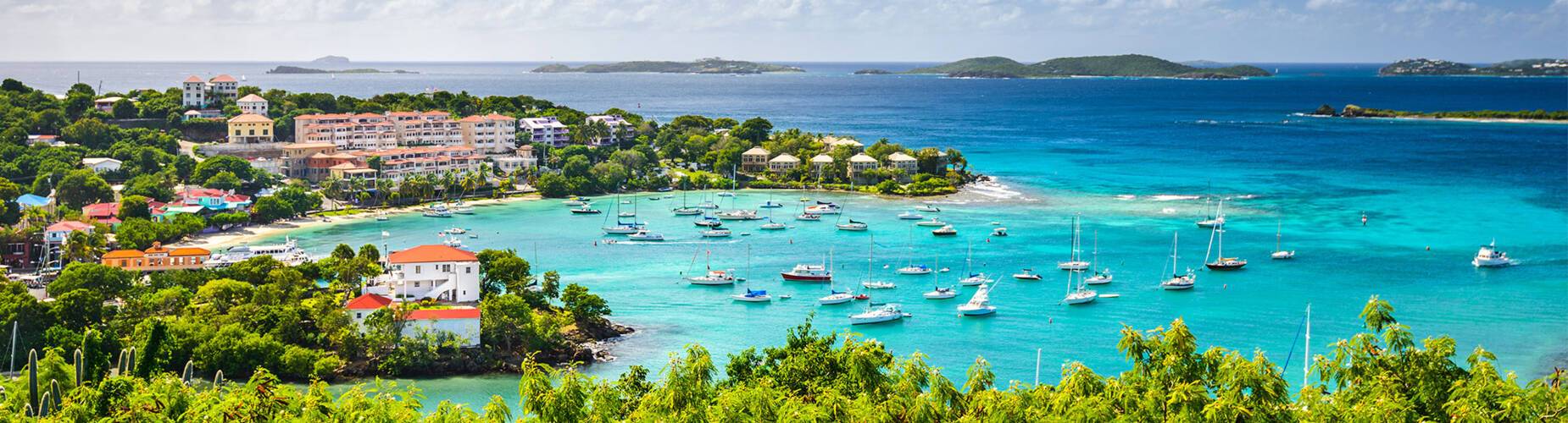 An aerial panoramic view of Saint Thomas