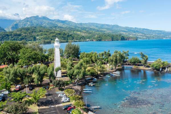 Tahiti Venus Point beach and lighthouse