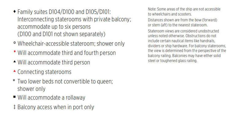 Diamond Princess deck plan legend